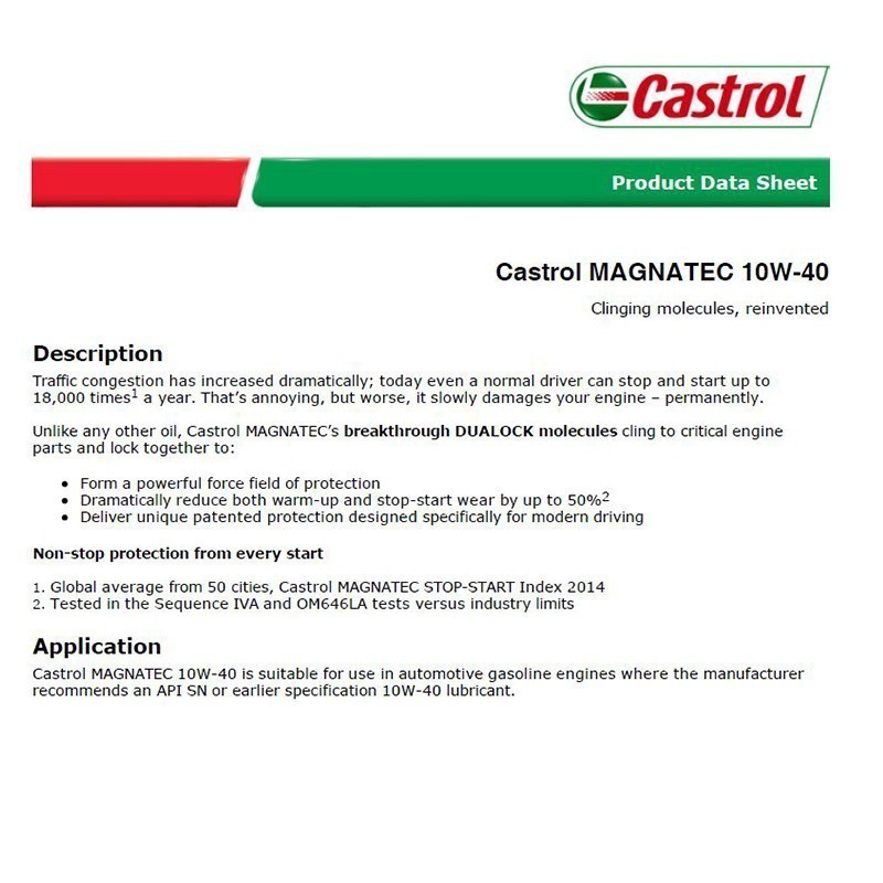 Original Engine Oil Castrol Magnatec 10W40 4Liter SN/CF ACEA A3/B3 Semi Synthetic Minyak Hitam Enjin - Image 2
