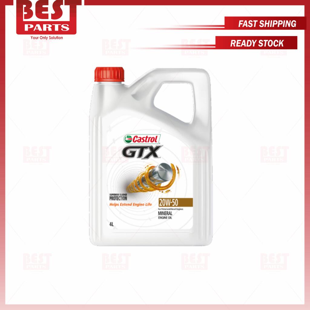 Original Castrol 20W50 GTX Car Engine Oil 4Liter SL/CF Petrol Diesel Minyak Hitam Kereta Wira Myvi - Image 4