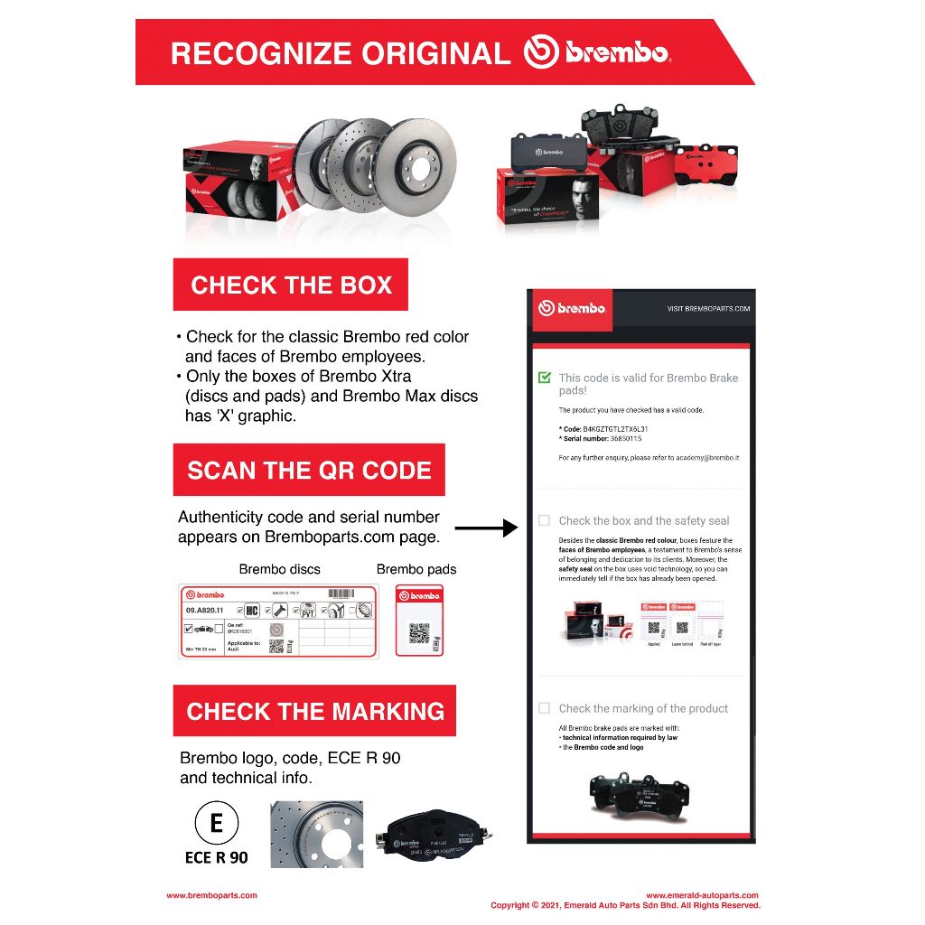 100% Original Brembo Nissan Sylphy 2.0 G11L Front Brake Pad Depan Disc Pad P56088 - Image 3
