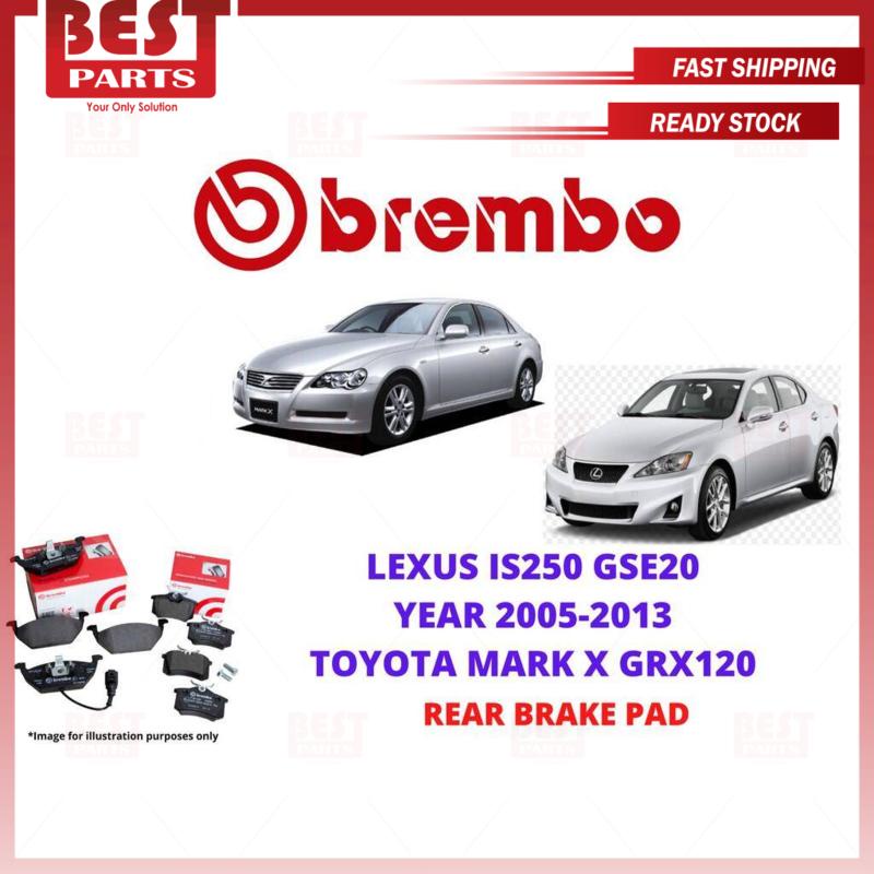 100% Original Brembo Lexus IS250 GSE20 Toyota Mark X GRX120 Rear Brake Pad Black-Shim P83113