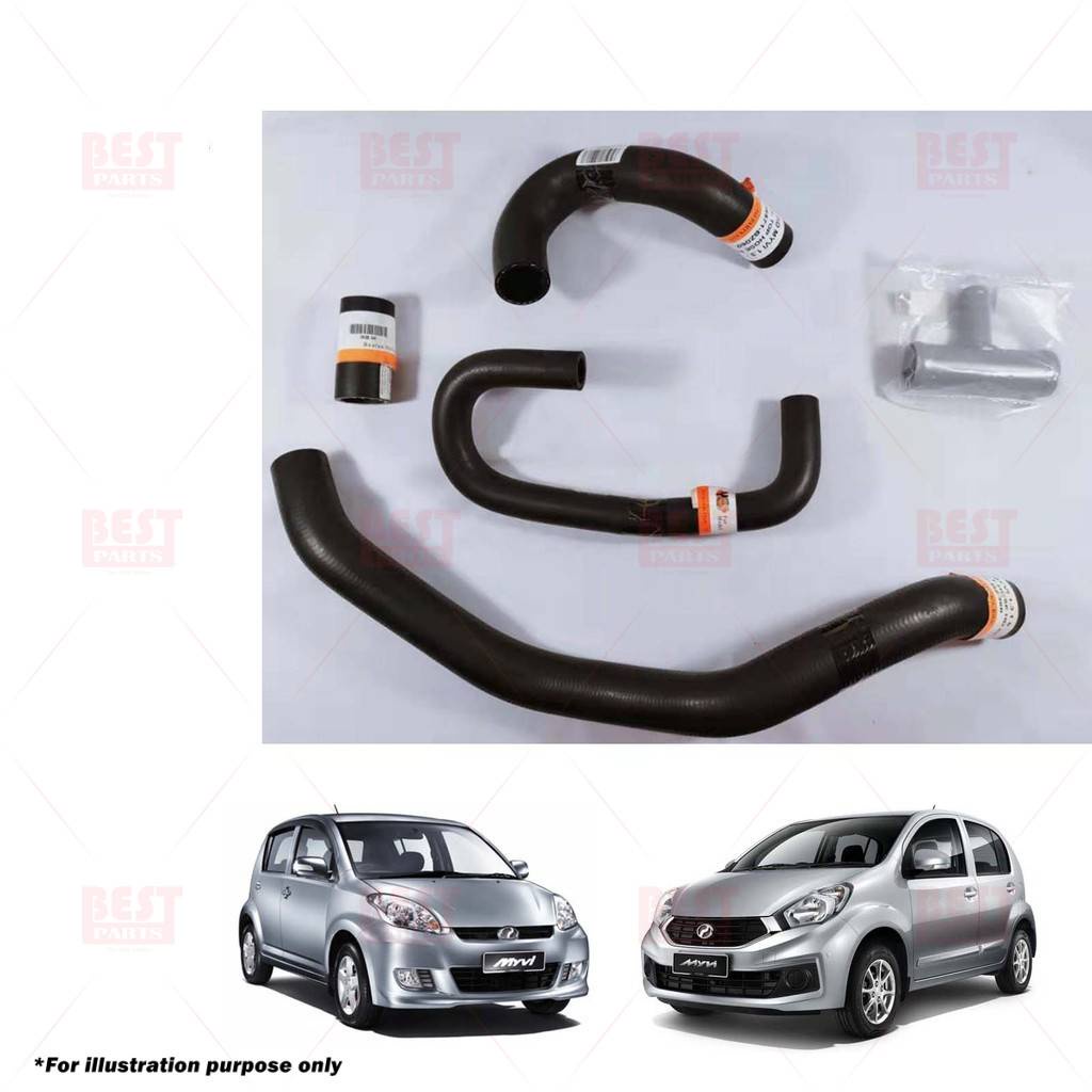 RADIATOR HOSE BY PASS HOSE WATER HOSE PERODUA MYVI 1.3(SET)