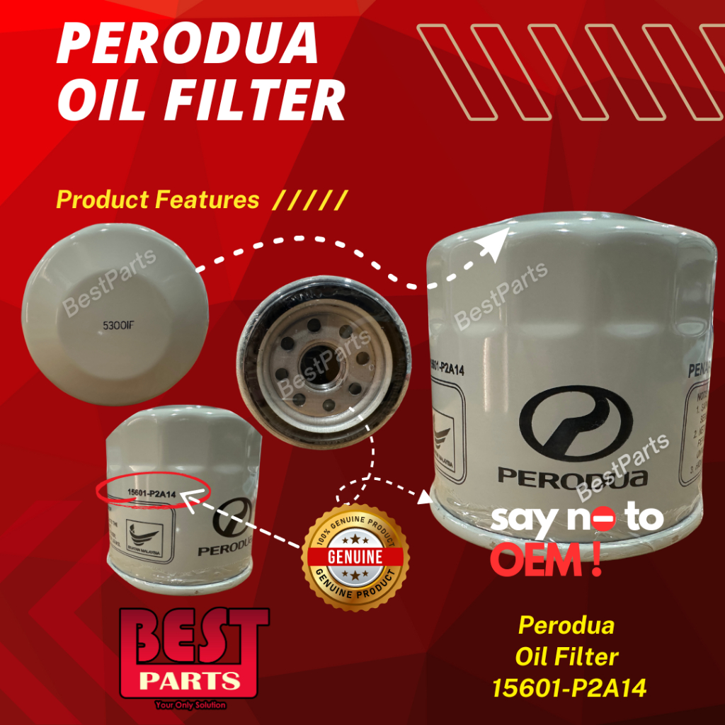 Original Oil Filter Perodua Myvi Kancil Kenari Kelisa Alza Viva Lagi Best Viva Axia 15601-P2A14