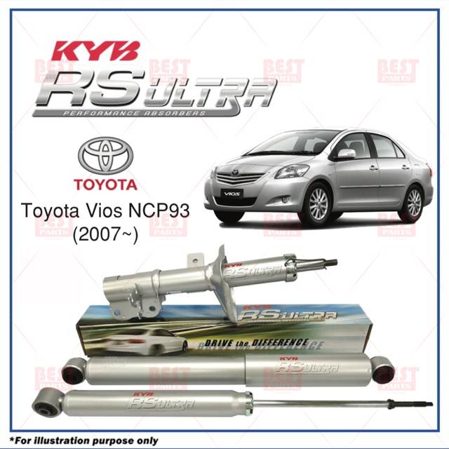 Kayaba Rs Ultra Absorber Depan & Belakang Toyota NCP93 Vios 2007 Year Absorber Front and Rear Kyb Rs Ultra