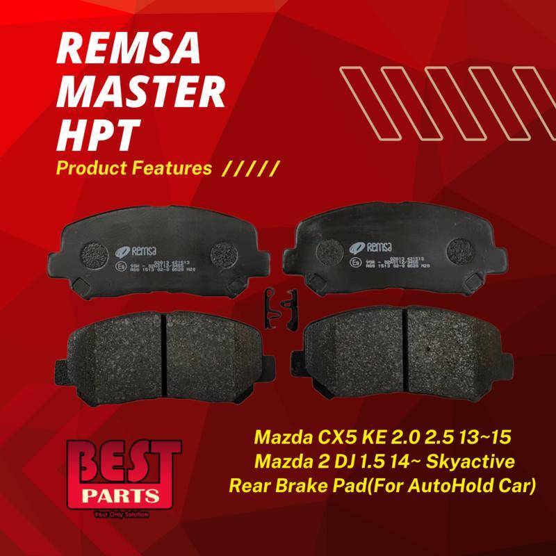 REMSA Rear Brake Pads - Mazda 2 DJ 1.5'14 Skyactive, CX-3 DK 2.0, CX-5 KE 2.0, 2.5'13-15