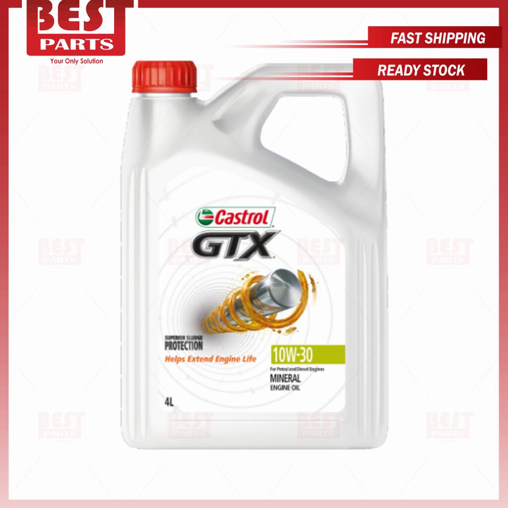 Castrol Engine Oil Mineral GTX 10W30 Minyak Hitam 3 Litre