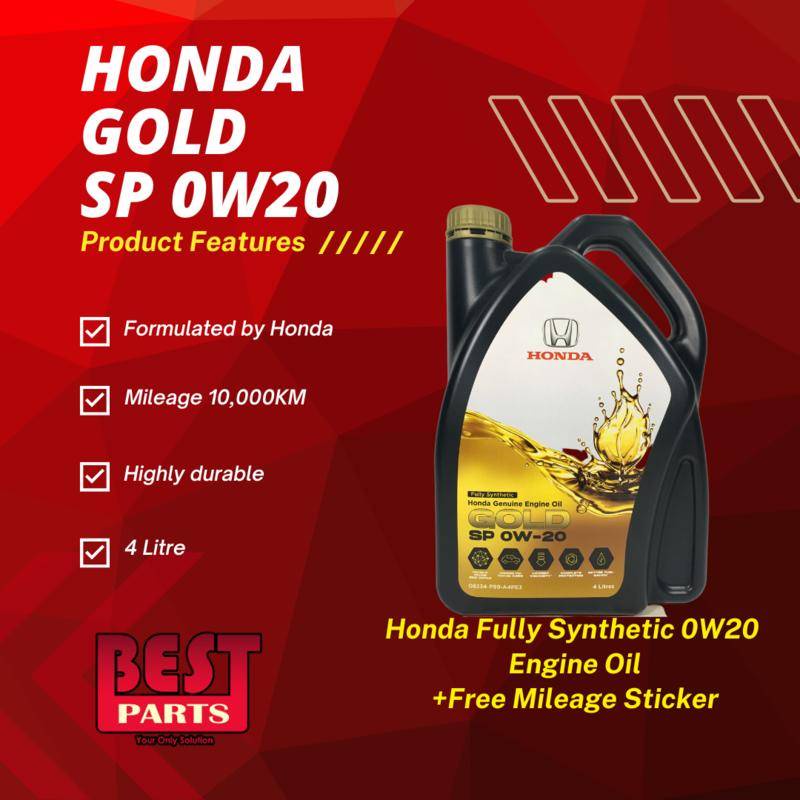 Honda Fully Synthetic 0W20 4L City Jazz BRV HRV Freed CRV Civic Odyssey Engine Oil Fully Synthetic Minyak Hitam 4Litre