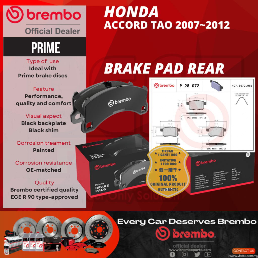 Brembo Rear Brake Pads For Cagiva 125 Mito EURO2 (2004-2007) – Italian Made