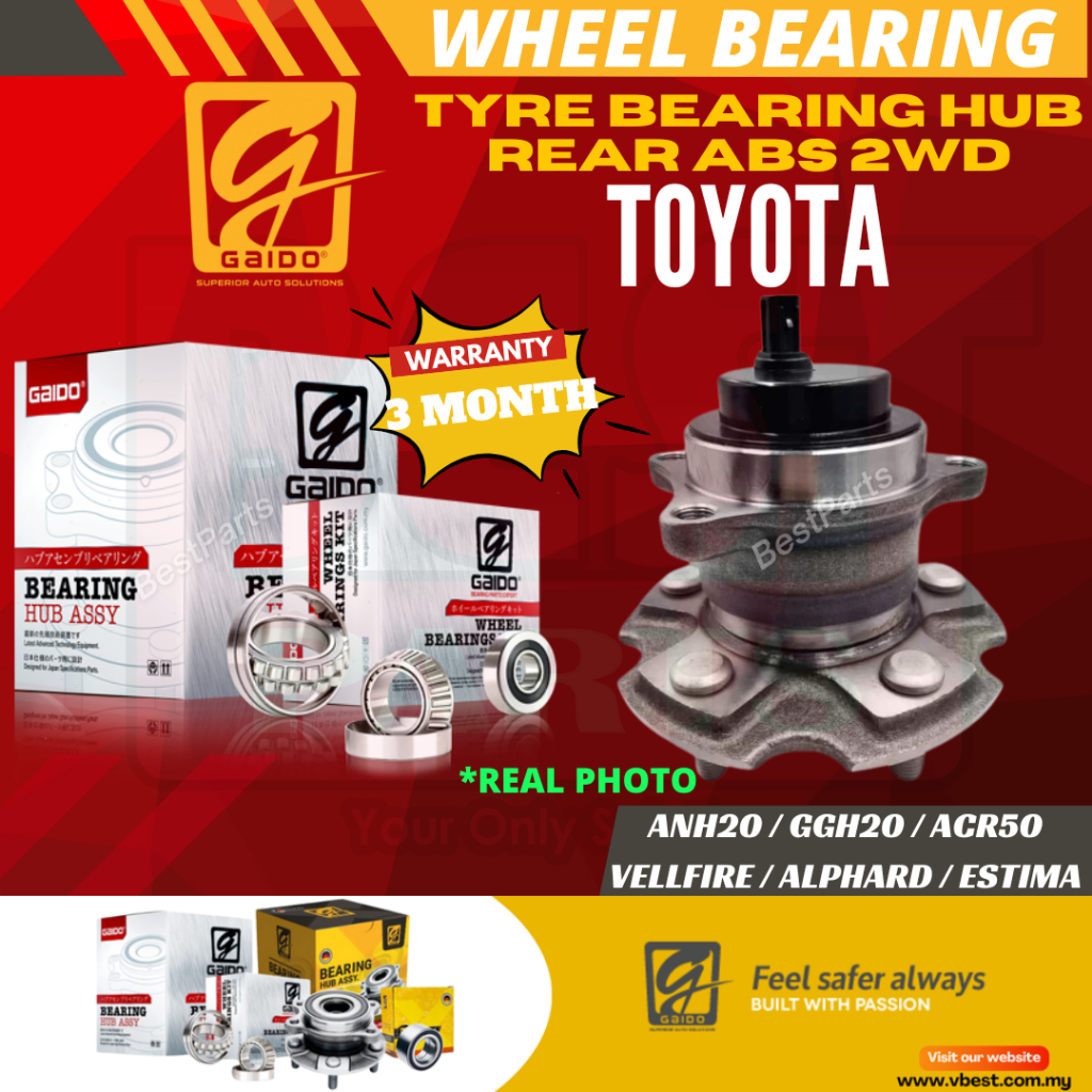 Gaido Front Rear Wheel Bearing Hub Toyota ACR50 ANH20 GGH20 AGH30 Depan Belakang Bearin Tayar Kereta