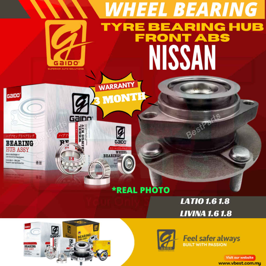 Gaido Front Rear Wheel Bearing Hub Nissan Latio Livina Depan Belakang Bearin Tayar Kereta