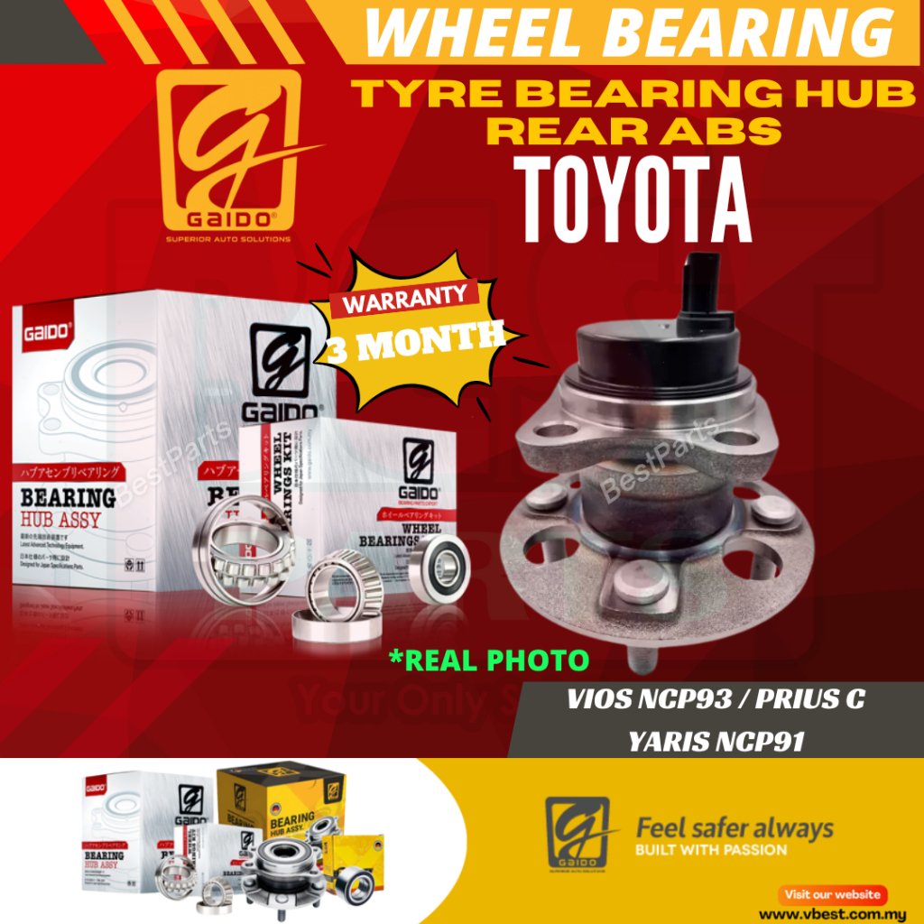 Gaido Front Rear Wheel Bearing Hub Toyota Vios NCP93 Yaris NCP91 Depan Belakang Bearin Tayar Kereta