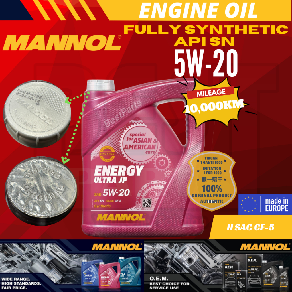 MANNOL Energy Ultra JP 5W20 MN7906 (Made in GERMANY) - 4L Fully ...